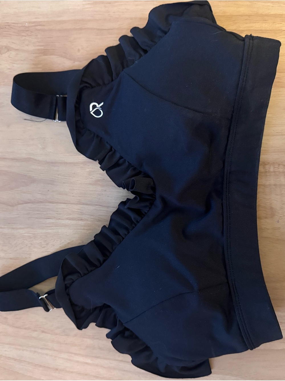 Women's Black Ruffled Active Shorts